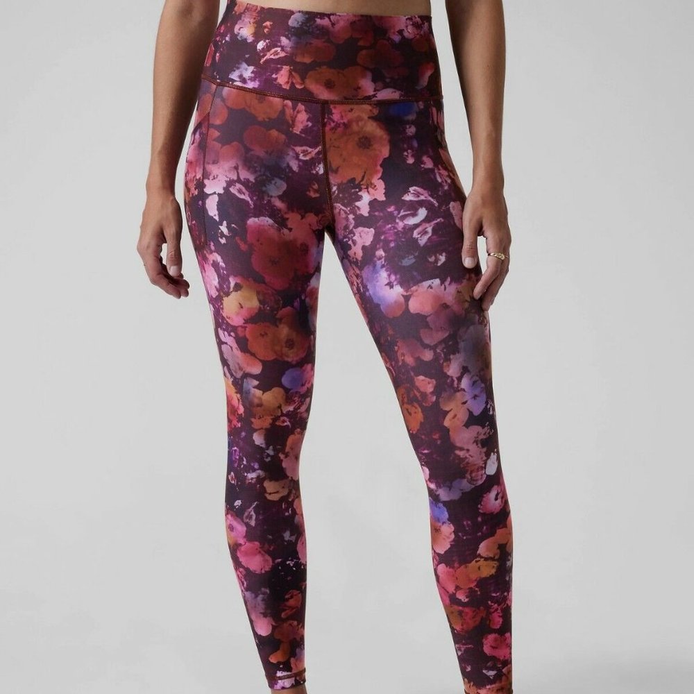 Athleta Salutation Stash Pocket II Printed Tight size 3X Dappled Bloom